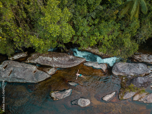 river guy aerial swiming