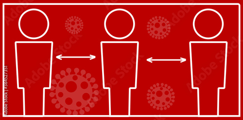 Social distancing. keep distance in public society people to protect from COVID-19 coronavirus outbreak spreading concept