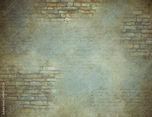 Grunge script wall background