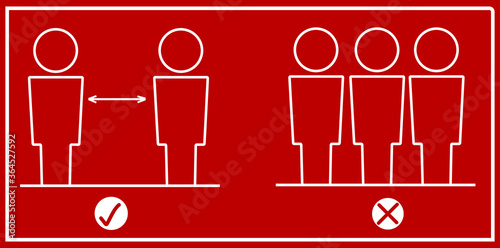 Social distancing. keep distance in public society people to protect from COVID-19 coronavirus outbreak spreading concept