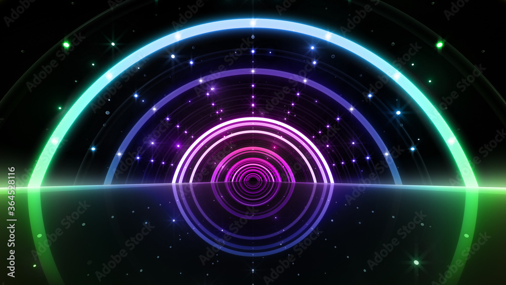 Tunnel Neon Light Disco Tube abstract 3D illustration background. Tunnel Neon Light Disco Tube abstract 3D illustration background.