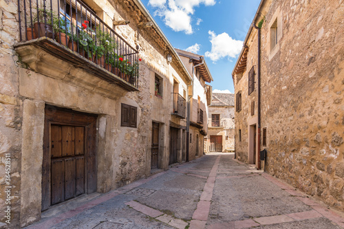 Streets of the medieval town of Pedraza in the province of Segovia (Spain)