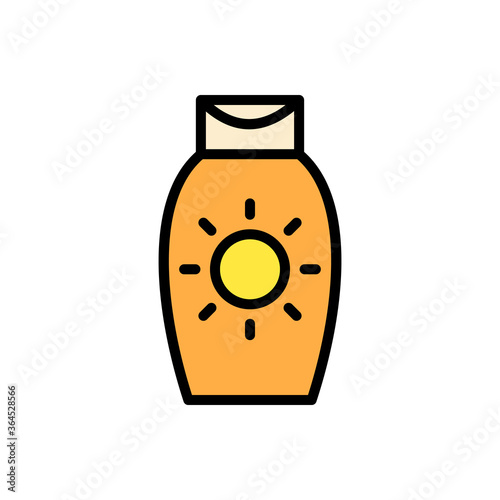 Sunscreen, cream icon. Simple color with outline vector elements of vacation icons for ui and ux, website or mobile application