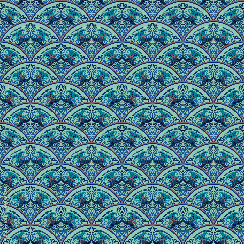 Vector seamless pattern. Ethnic nature background