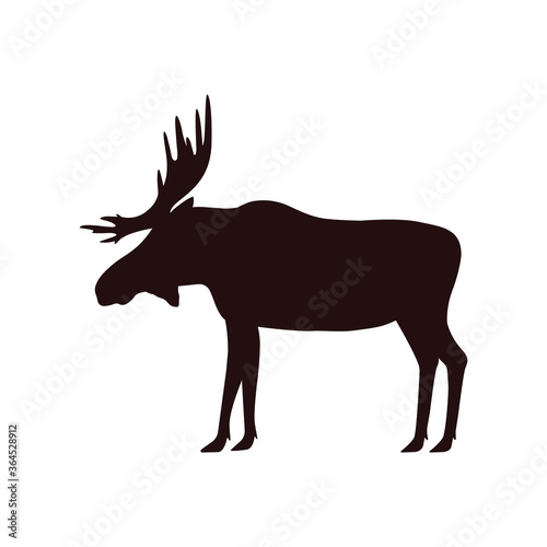 elk with horns  male. vector illustration.