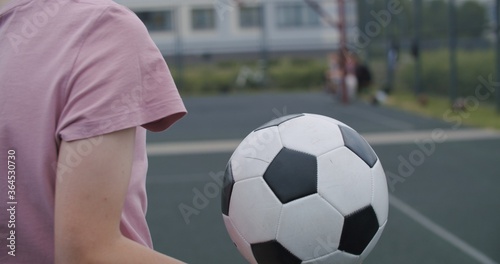 Girl practicing soccer skills and tricks