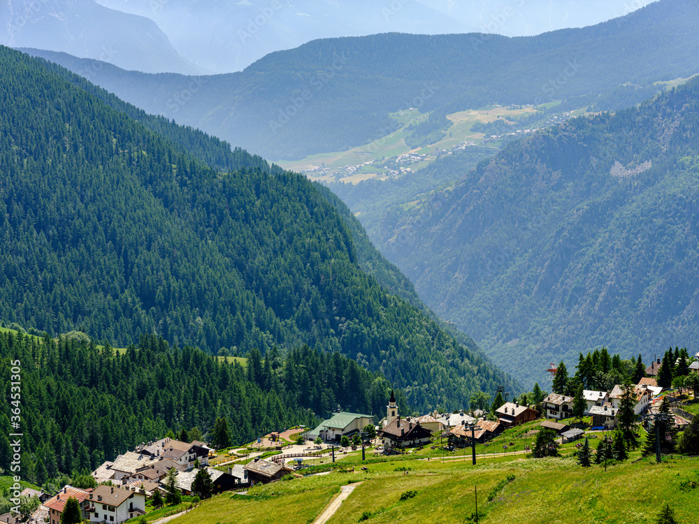 Chamois, a mountain village in the Aosta Valley, which can be reached by cable car.