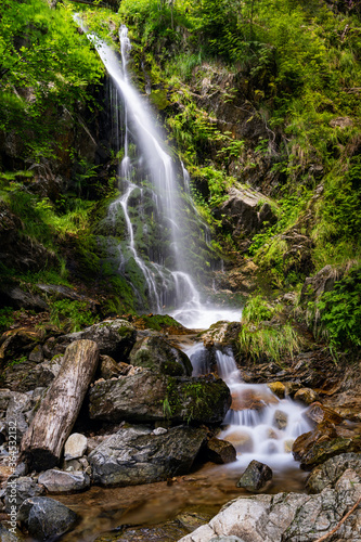 view of the waterfalls in Fahl in the Black Forest region of Germany in summer