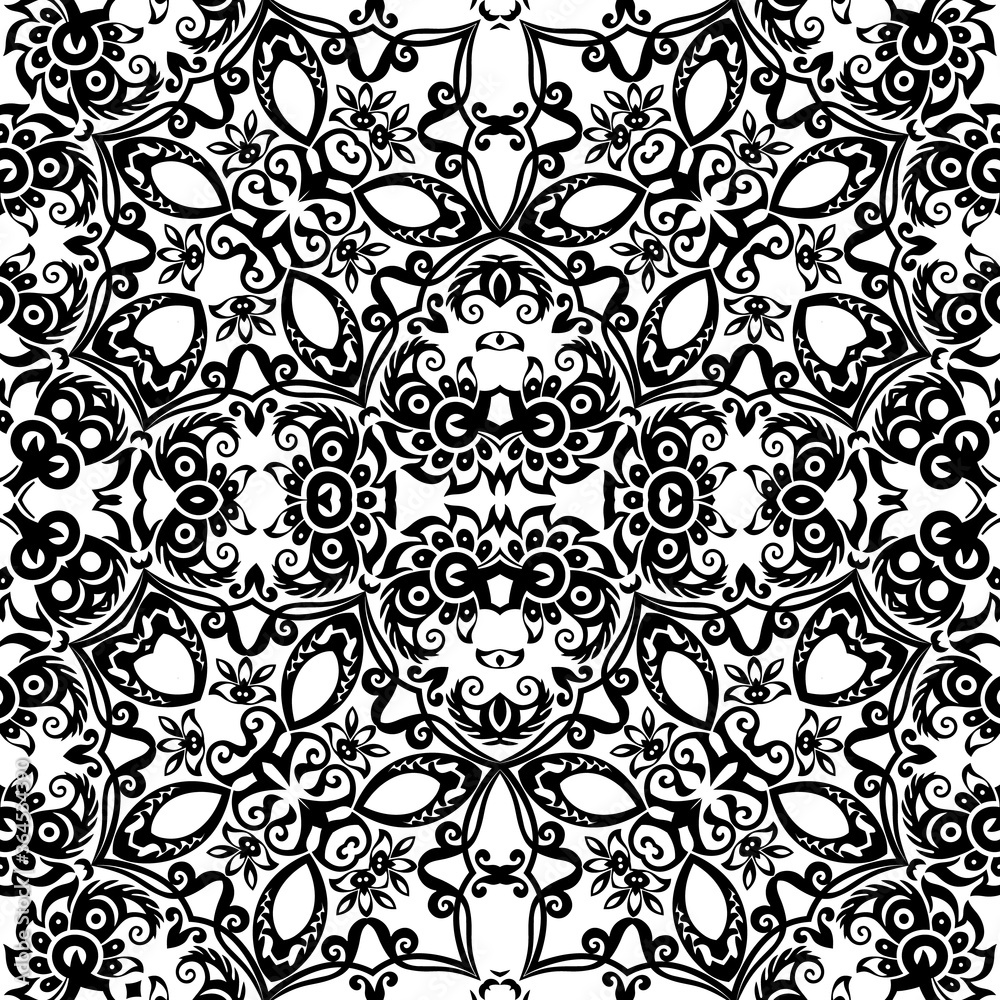 Fototapeta premium Vector ethnic hand drawn ornamental background.