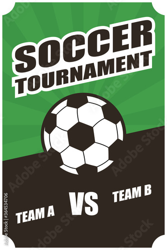 football soccer sport poster with balloon