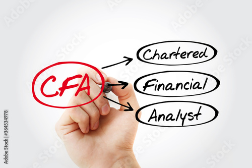 CFA - Chartered Financial Analyst acronym, business concept background photo