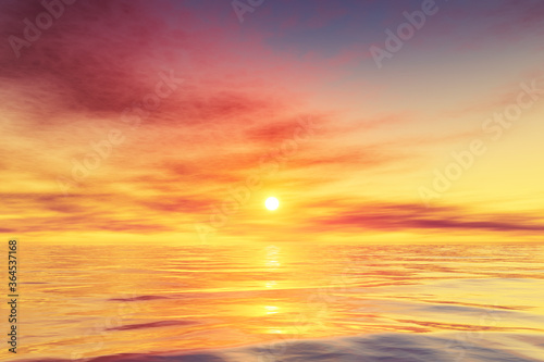 beautiful ocean water sunset background