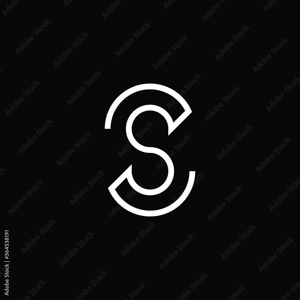 Minimal elegant monogram art logo. Outstanding professional trendy awesome artistic CS SC initial based Alphabet icon logo. Premium Business logo white color on black background Minimal elegant monogram art logo. Outstanding professional trendy awesome artistic CS SC initial based Alphabet icon logo. Premium Business logo white color on black background