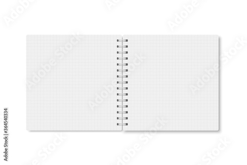 Vector square copybook with metallic white spiral