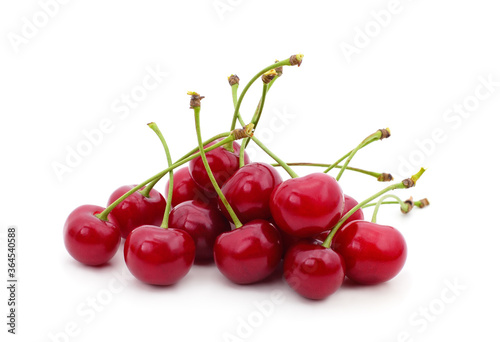 Red ripe cherries.