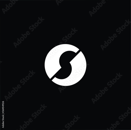Obraz na płótnie Minimal elegant monogram art logo. Outstanding professional trendy awesome artistic SO OS initial based Alphabet icon logo. Premium Business logo white color on black background w salonie