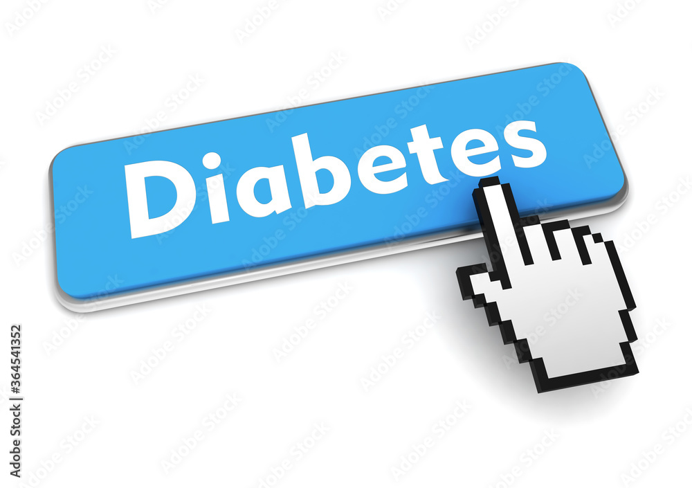diabetes push button 3d illustration diabetes push button 3d illustration