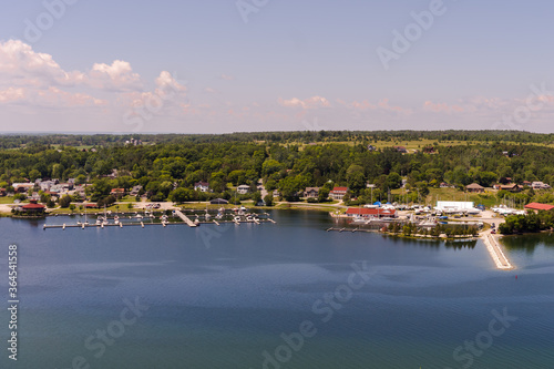 Aerial view of Gore Bay in Manitoulin Island