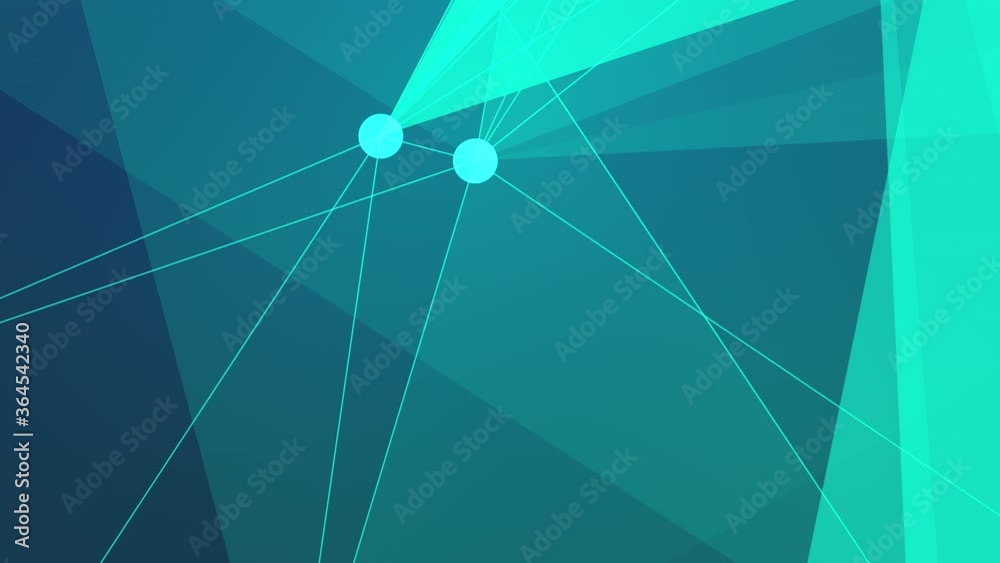 Polygon model and network connection lines for technology concept