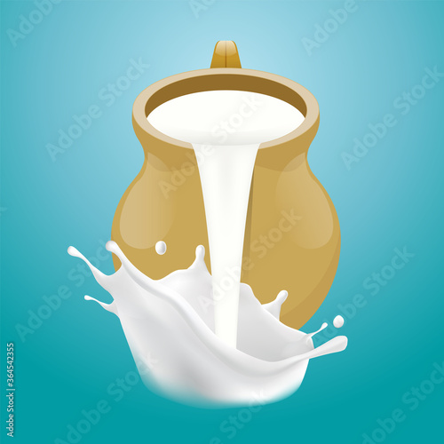 ceramic milk jug vector mug