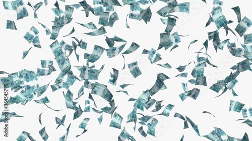 money bills 3d illustration isolated on white