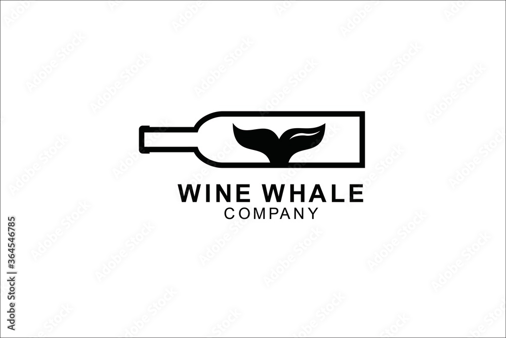 wine whale logo template design. symbol illustration. wine whale logo template design. symbol illustration.