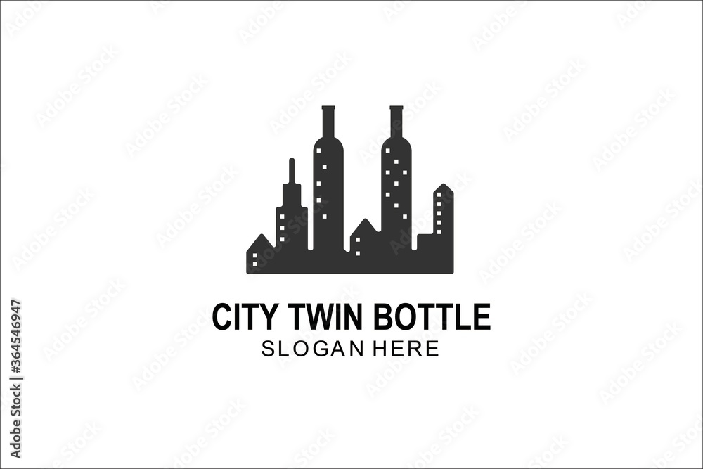 wine city logo template design. symbol illustration.