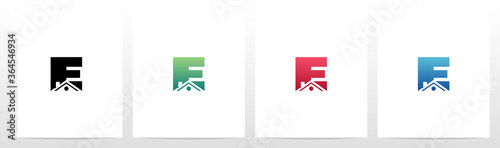 House Roof On Letter Logo Design E