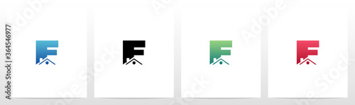 House Roof On Letter Logo Design F