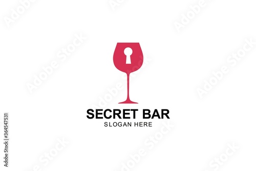 wine secret party logo template design. symbol illustration.