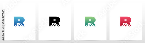 House Roof On Letter Logo Design R
