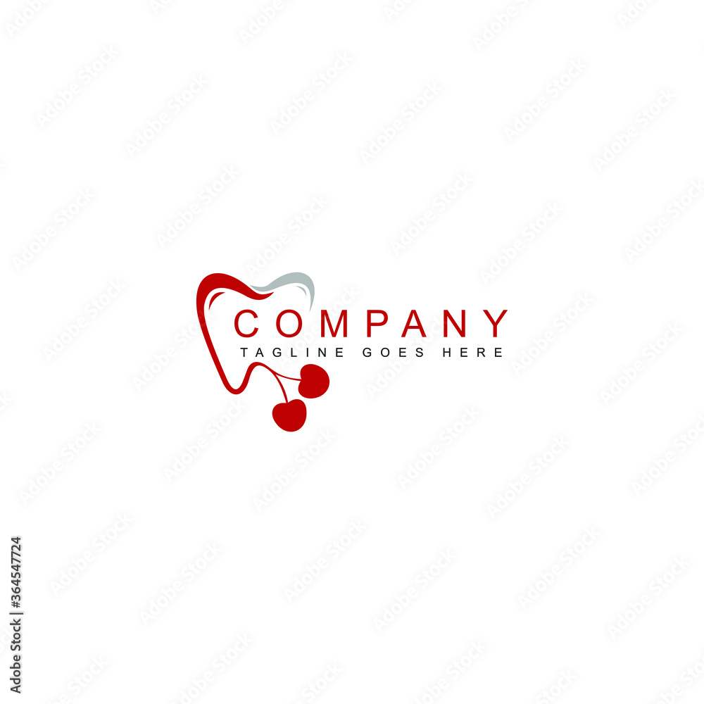 Ilustration vector graphic of tooth silhouette concatenated with fruit, vector illustration. Company logo design. Ilustration vector graphic of tooth silhouette concatenated with fruit, vector illustration. Company logo design.