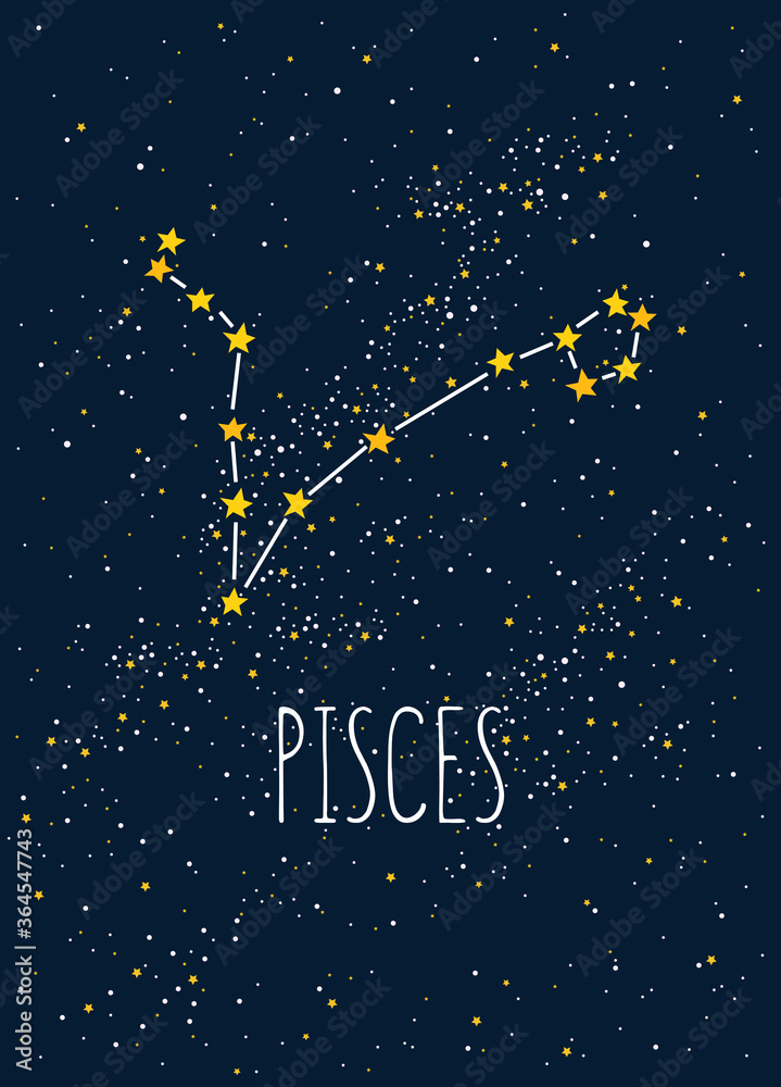 Fototapeta premium Zodiac constellation on the night sky background