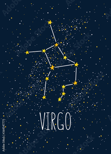 Zodiac constellation on the night sky background