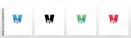 House Roof On Letter Logo Design V