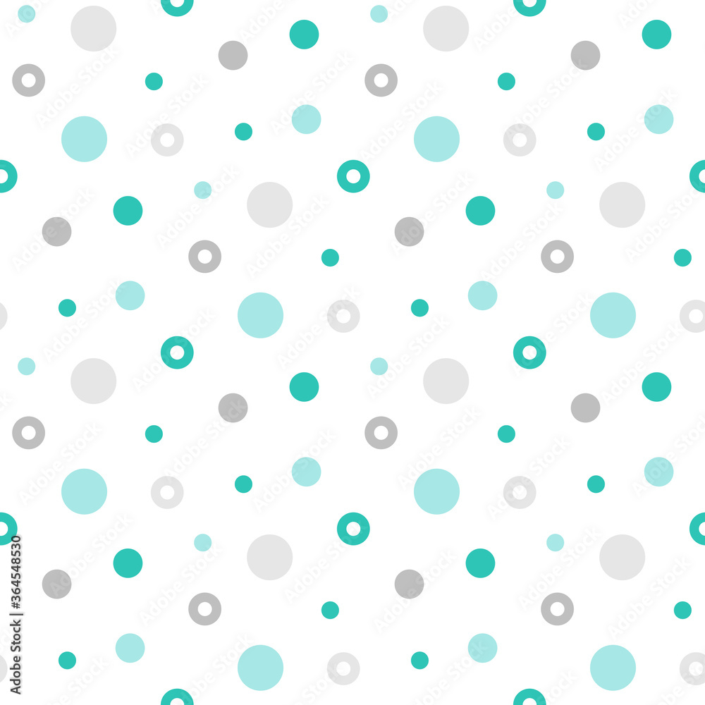 Circle seamless pattern. Colorful geometric pattern. Abstract background with circles. Childish repeating texture bubbles. Vector illustration. Modern ornament. Design paper, wallpaper, textile, cloth