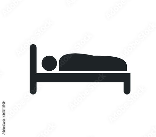 Bed icon.  Hotel icon. Hotel bed vector illustration.  