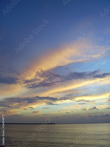 atardecer en el mar, nubes, caída del sol, paisaje, nubes, descanso, Cozumel Quintana Roo Mexico