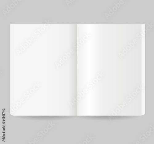Realistic Detailed 3d Magazine Template Open View. Vector