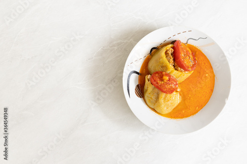 Wallpaper Mural Stuffed paprika with minced meat and served on the plate Torontodigital.ca