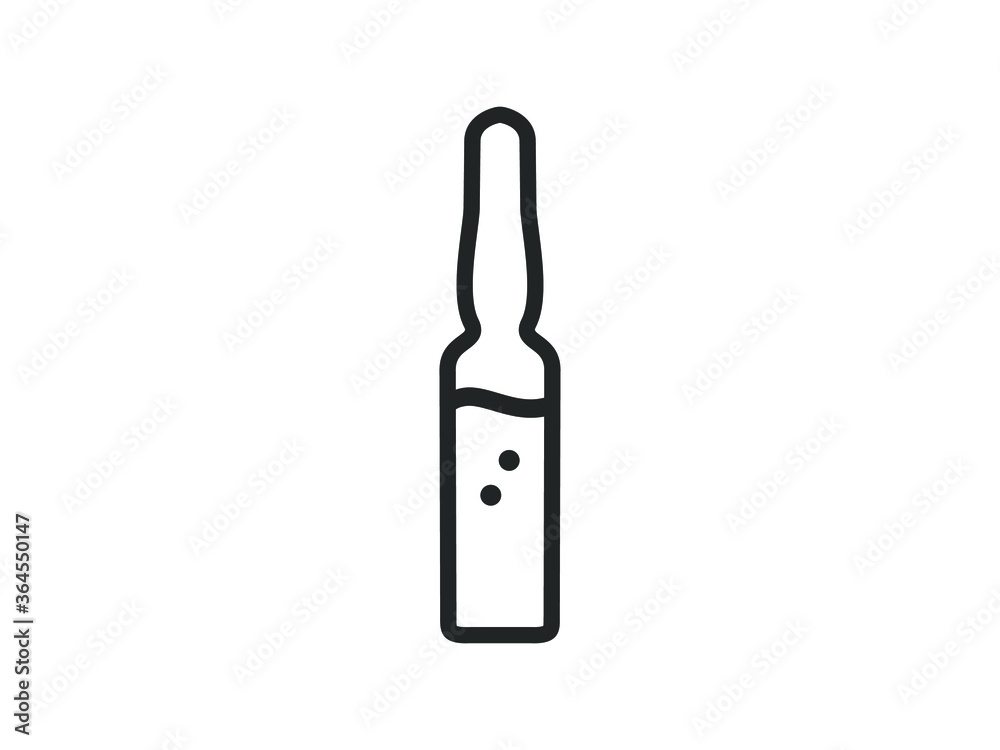 Ampule icon. Ampule outline vector illustration. Ampule icon. Ampule outline vector illustration.