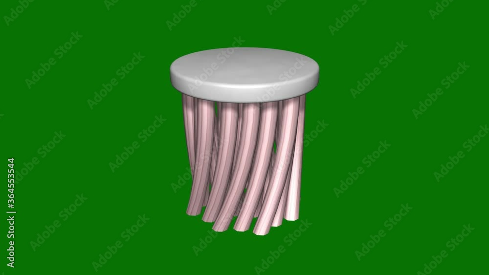 Rotary scrubbing brush . Rotating cleaning brush . 3d animation ...