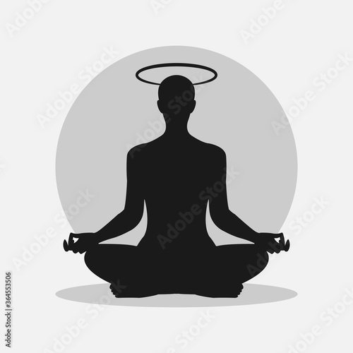 Lotus position simple pictogram. Meditation or meditate flat vector icon.