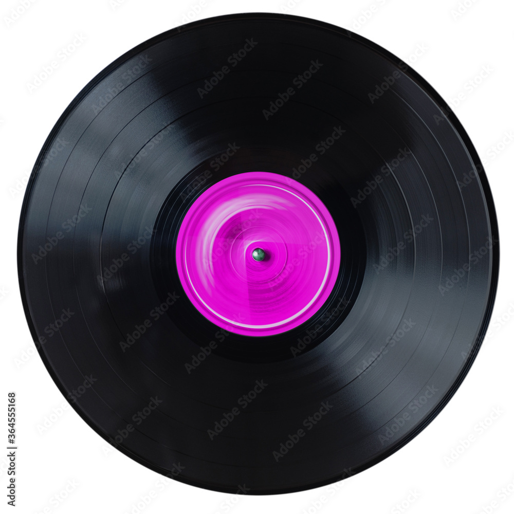 Fototapeta premium Black vinyl record on a white background, isolated.