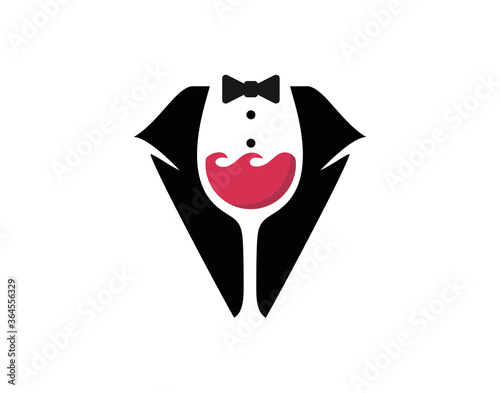 Tuxedo wine logo design consept