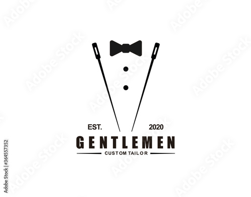 Needle Ribbon Tie tuxedo logo symbol tailor design inspiration