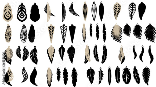 Canvas Print Feather Earring Template Laser Cut