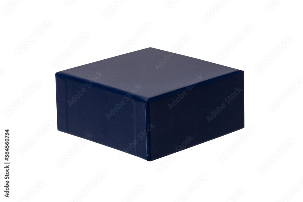 Gift box isolated. Close-up of a blue closed present or gift box on a white background. Birthday, valentine, anniversary or other holidays. Macro photograph. Gift box isolated. Close-up of a blue closed present or gift box on a white background. Birthday, valentine, anniversary or other holidays. Macro photograph.