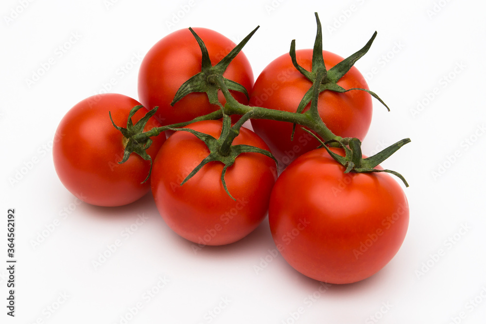 
Fresh tomatoes on white isolated background