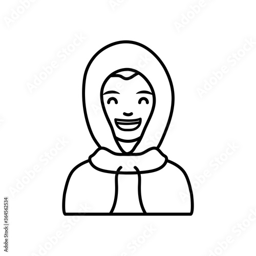 diversity people concept, cartoon boy wearing a hoodie, line style